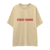 Coast Guard Oversize Tişört - Krem - Ön Görünüm