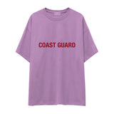 Coast Guard Oversize Tişört - Lila - Ön Görünüm