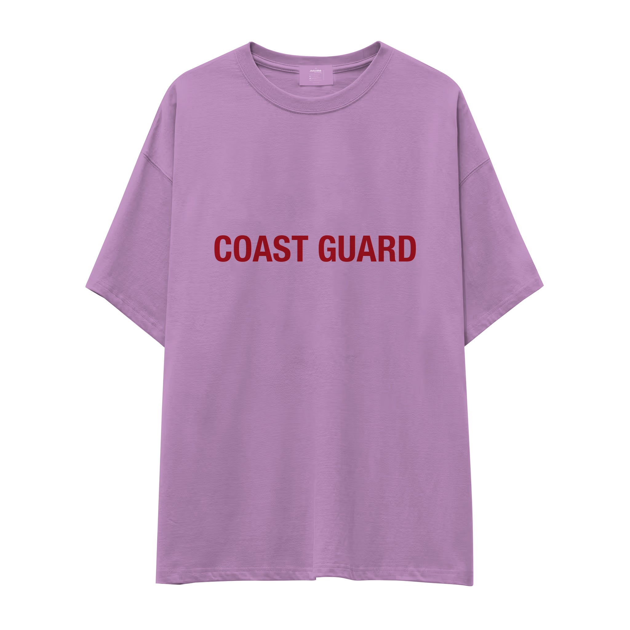 Coast Guard Oversize Tişört - Lila - Ön Görünüm