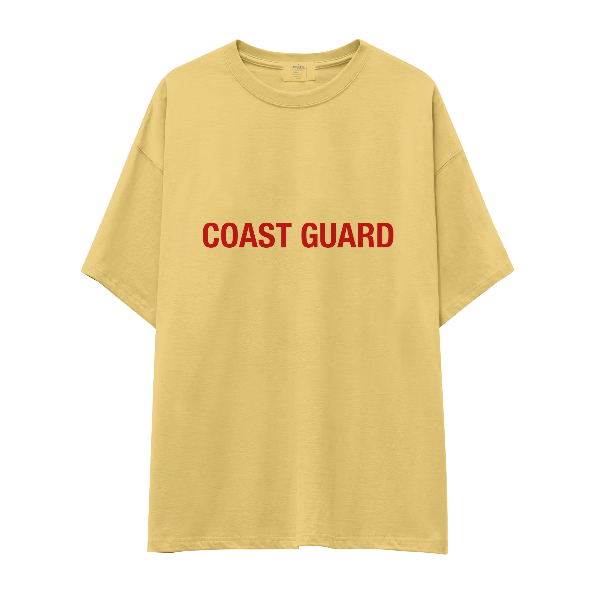 Coast Guard Oversize Tişört - Sarı - Ön Görünüm