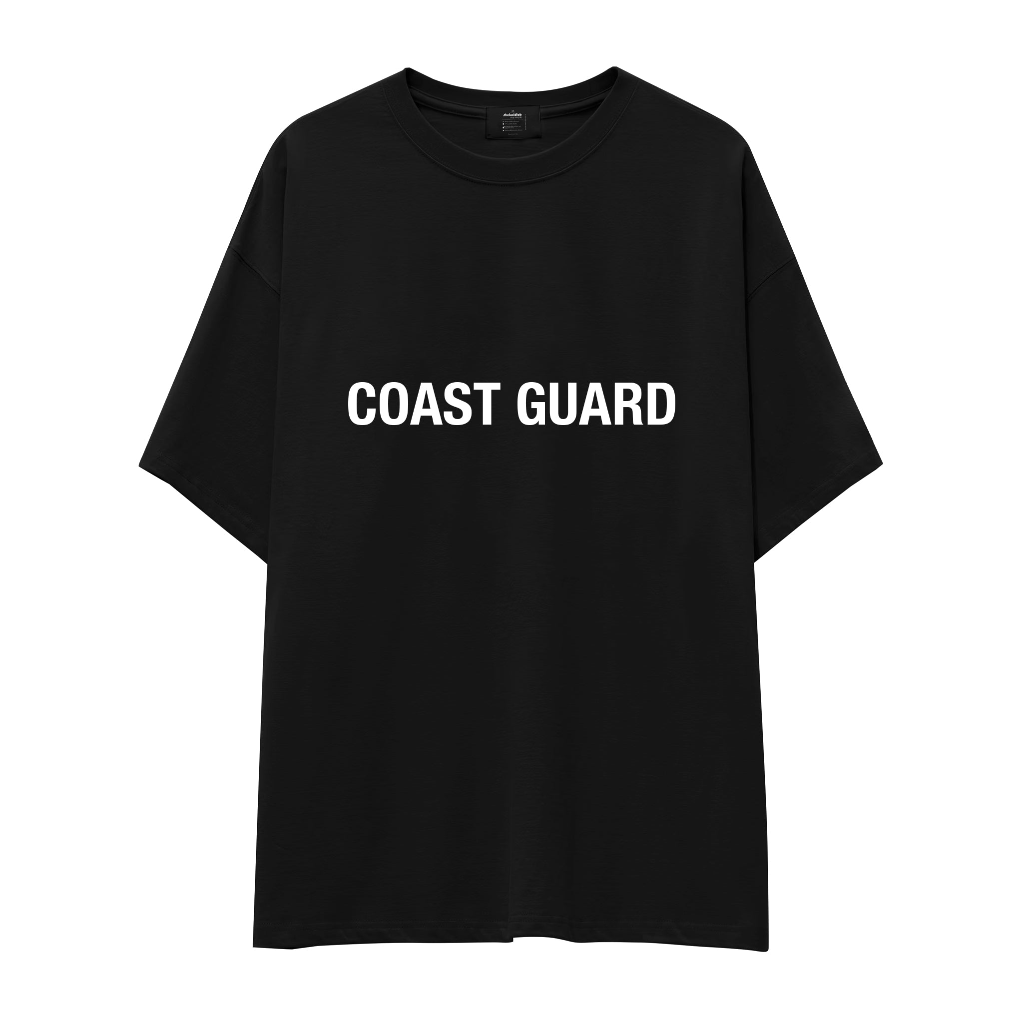 Coast Guard Oversize Tişört - Siyah - Ön Görünüm