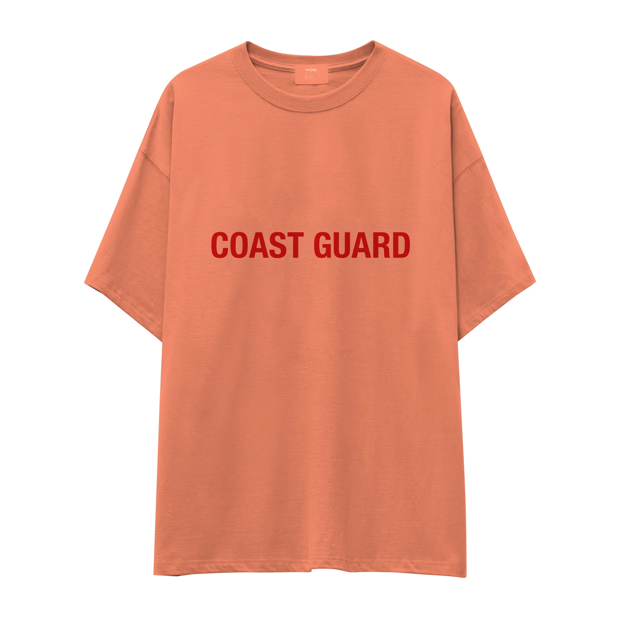 Coast Guard Oversize Tişört - Somon - Ön Görünüm