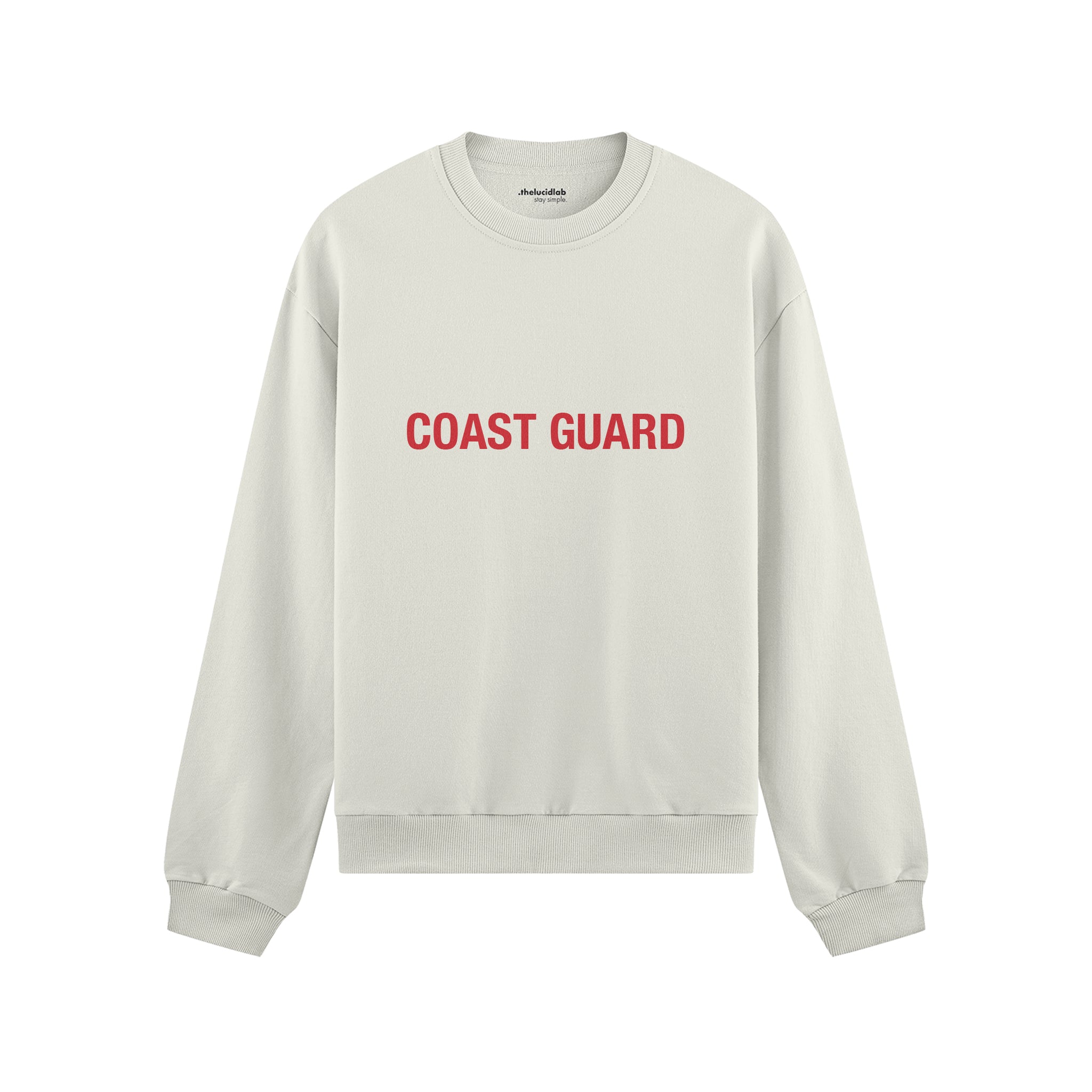 Coast Guard Oversize Sweatshirt - Beyaz - Ön Görünüm