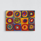 Color Study, Squares With Concentric Circles Kanvas Tablo