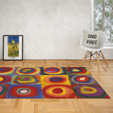 Color Study, Squares With Concentric Circles Halı