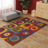 Color Study, Squares With Concentric Circles Halı