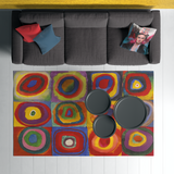Color Study, Squares With Concentric Circles Halı