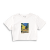 Café Terrace at Night Crop Tişört