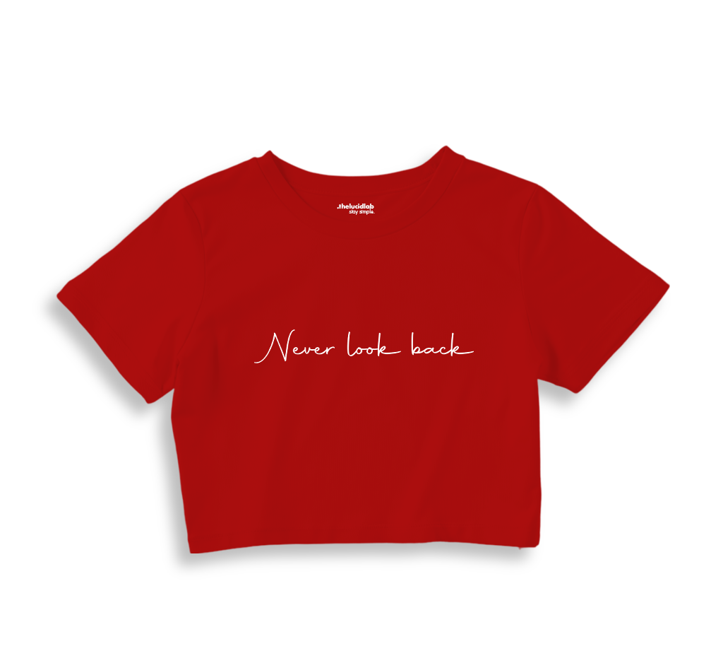 Never Look Back Crop Tişört