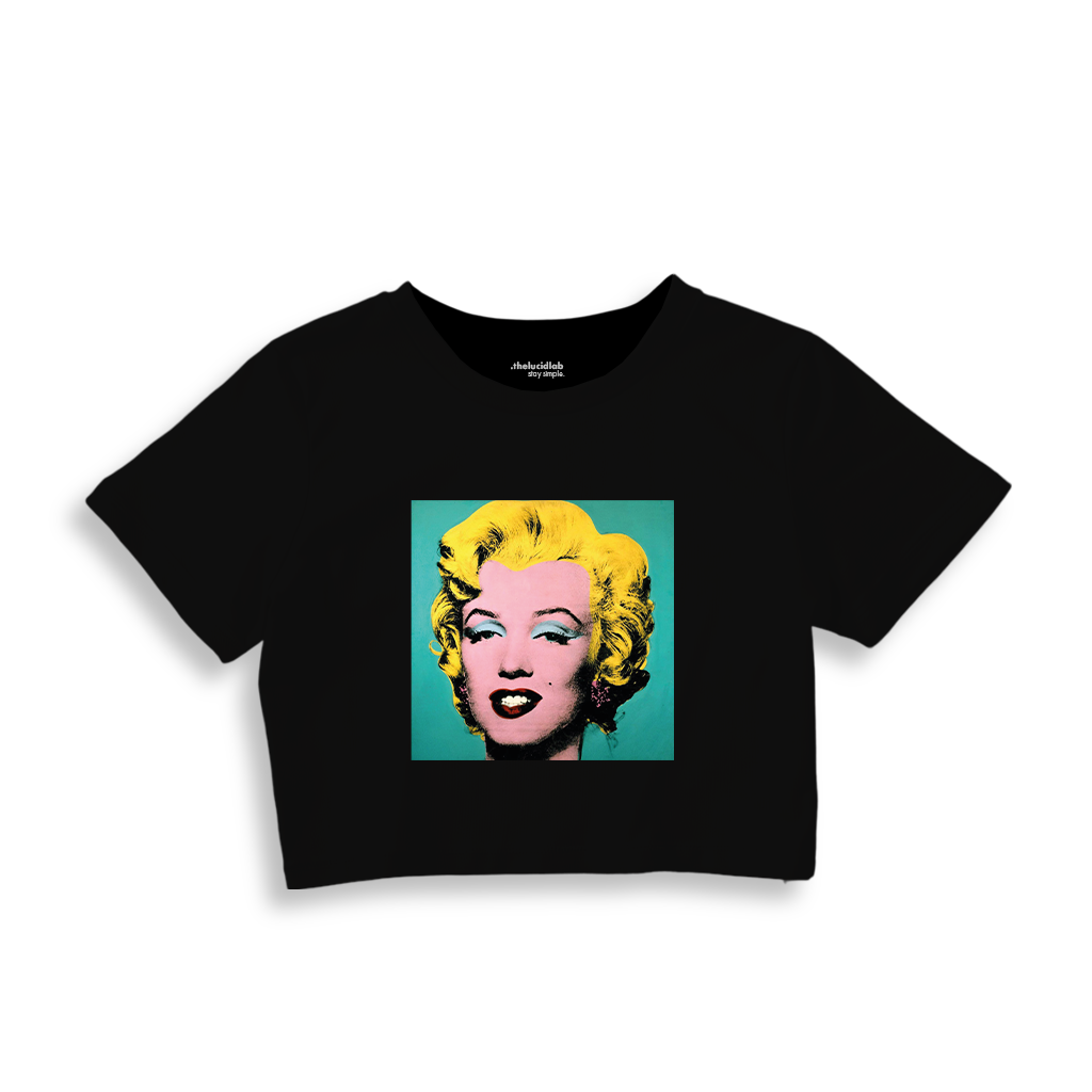 Andy Warhol / Marilyn Monroe Blue Crop Tişört
