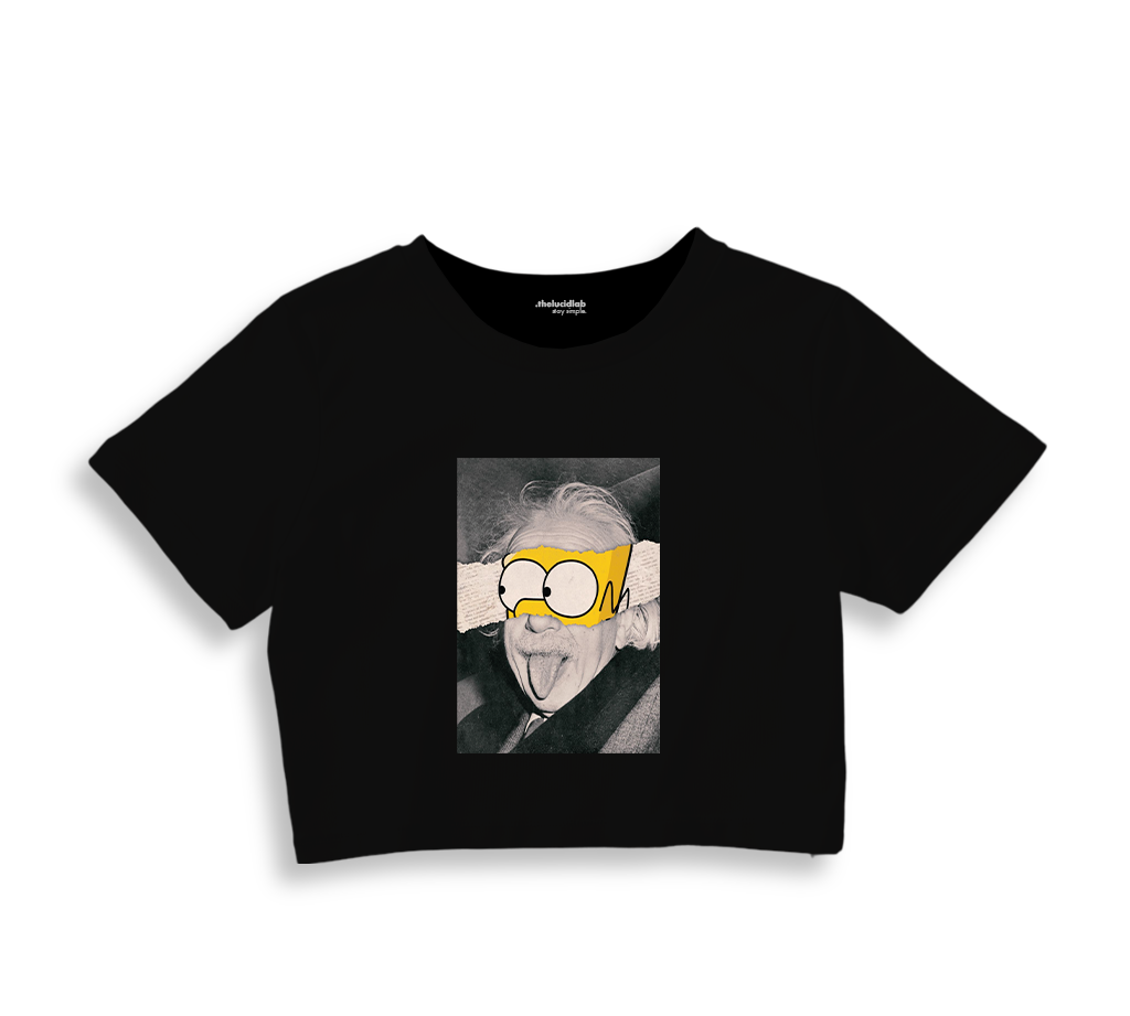 Albert Einstein / Homer Simpson Crop Tişört