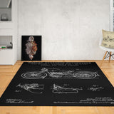 Harley Davidson Model 28B Chalkboard Carpet