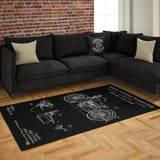 Harley Davidson Model 28B Chalkboard Carpet