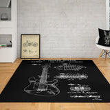 Fender Stratocaster Gitar Chalkboard Halı