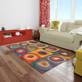 Color Study, Squares With Concentric Circles Halı