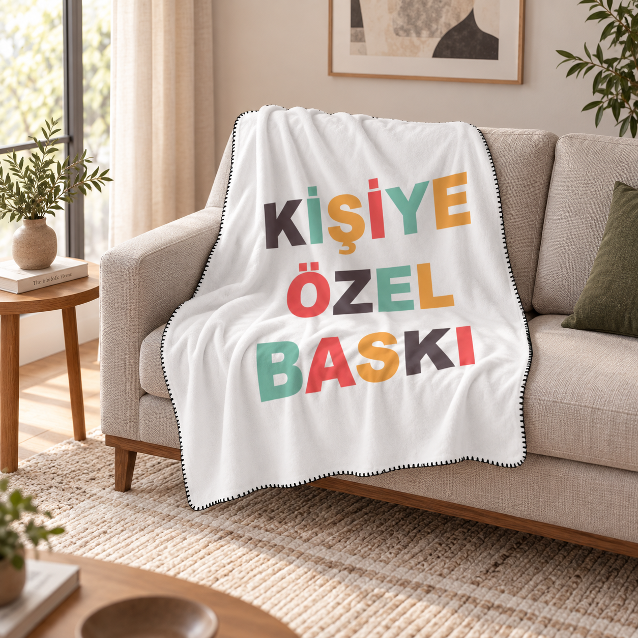 Kişiye Özel Polar Battaniye — aynı ortamda çapraz görünüm