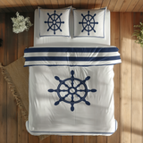 Sailor Badge & Dümen / Blue Çift Taraflı Nevresim Takımı