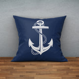 Çapa Navy Blue / Marin Temalı Çift Taraflı Kırlent Kılıfı 2 Adet