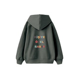 Kişiye Özel Baskılı Çocuk Hoodie — Antrasit — arka baskı görünümü
