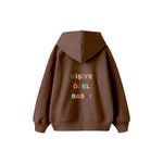 Kişiye Özel Baskılı Çocuk Hoodie — Kahverengi — arka baskı görünümü