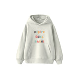Kişiye Özel Baskılı Çocuk Hoodie — Beyaz — ön baskı görünümü