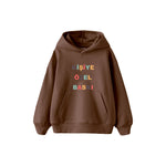 Kişiye Özel Baskılı Çocuk Hoodie — Kahverengi — ön baskı görünümü