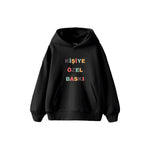 Kişiye Özel Baskılı Çocuk Hoodie — Siyah — ön baskı görünümü