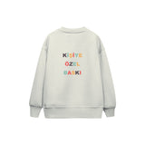 Kişiye Özel Baskılı Çocuk Sweatshirt — Beyaz — arka baskı görünümü