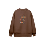 Kişiye Özel Baskılı Çocuk Sweatshirt — Kahverengi — arka baskı görünümü