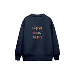 Kişiye Özel Baskılı Çocuk Sweatshirt — Lacivert — arka baskı görünümü