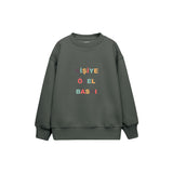 Kişiye Özel Baskılı Çocuk Sweatshirt — Antrasit — ön baskı görünümü
