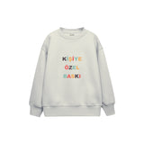 Kişiye Özel Baskılı Çocuk Sweatshirt — Beyaz — ön baskı görünümü