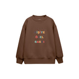 Kişiye Özel Baskılı Çocuk Sweatshirt — Kahverengi — ön baskı görünümü