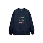 Kişiye Özel Baskılı Çocuk Sweatshirt — Lacivert — ön baskı görünümü