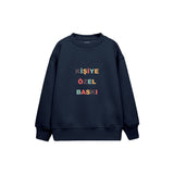 Kişiye Özel Baskılı Çocuk Sweatshirt — Lacivert — ön baskı görünümü
