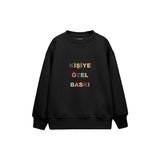 Kişiye Özel Baskılı Çocuk Sweatshirt — Siyah — ön baskı görünümü