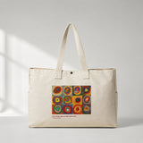 Color Study, Squares With Concentric Circles Daily Tote Bag