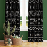 Dark Aztec - Ethnic Patterned Background Curtain