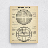 Death Star Vintage Kanvas Tablo