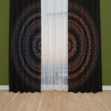 Dark Mandala Background Curtain