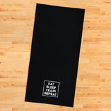 Eat Sleep Train Repeat / Black Sports Towel