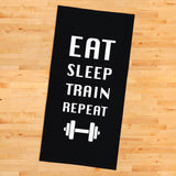 Eat Sleep Train Repeat v2 / Siyah Spor Havlusu