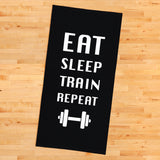 Eat Sleep Train Repeat v2 / Black Sports Towel