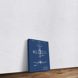 F4U Corsair Blueprint Kanvas Tablo