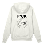 F*CK YOU Pie Chart Oversize Hoodie – Beyaz – arka görünüm
