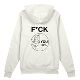 F*CK YOU Pie Chart Oversize Hoodie – Beyaz – arka görünüm