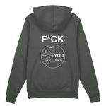 F*CK YOU Pie Chart Oversize Hoodie – Antrasit – arka görünüm