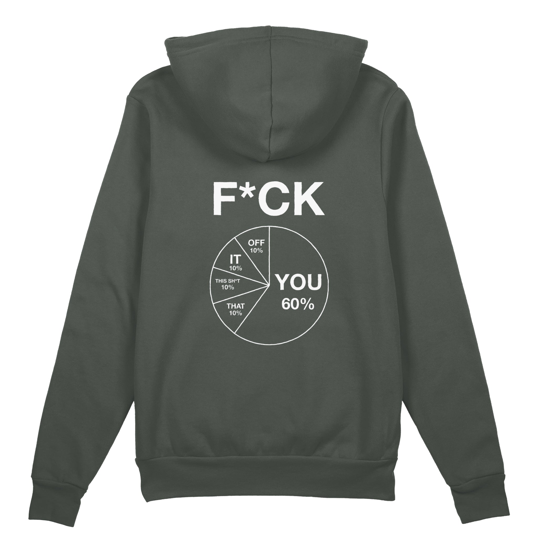 F*CK YOU Pie Chart Oversize Hoodie – Antrasit – arka görünüm