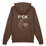 F*CK YOU Pie Chart Oversize Hoodie – Kahverengi – arka görünüm