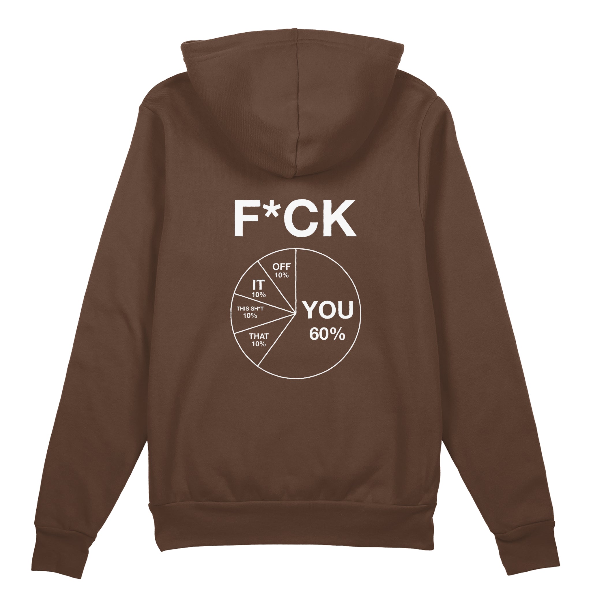 F*CK YOU Pie Chart Oversize Hoodie – Kahverengi – arka görünüm